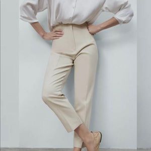 Zara high waist cream pants